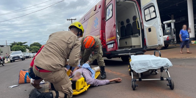 IVINHEMA: Acidente deixa motociclista ferido no Bairro Guiray