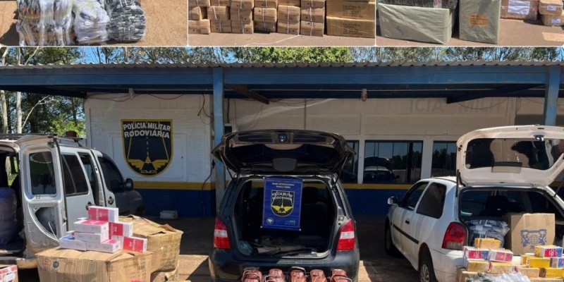 Três veículos com mercadorias contrabandeadas são apreendidos