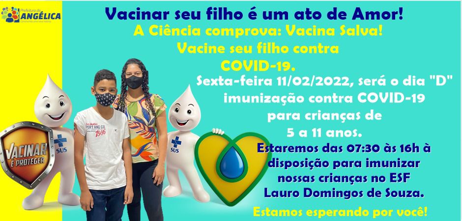 Prefeitura realiza Dia D de Vacinação Infantil contra a COVID-19 nesta sexta-feira (11)