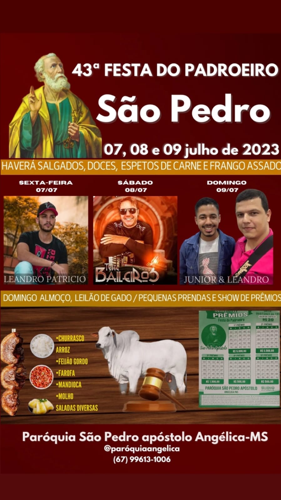 Angélica: 43ª Festa do Padroeiro será de 07 a 09 de julho