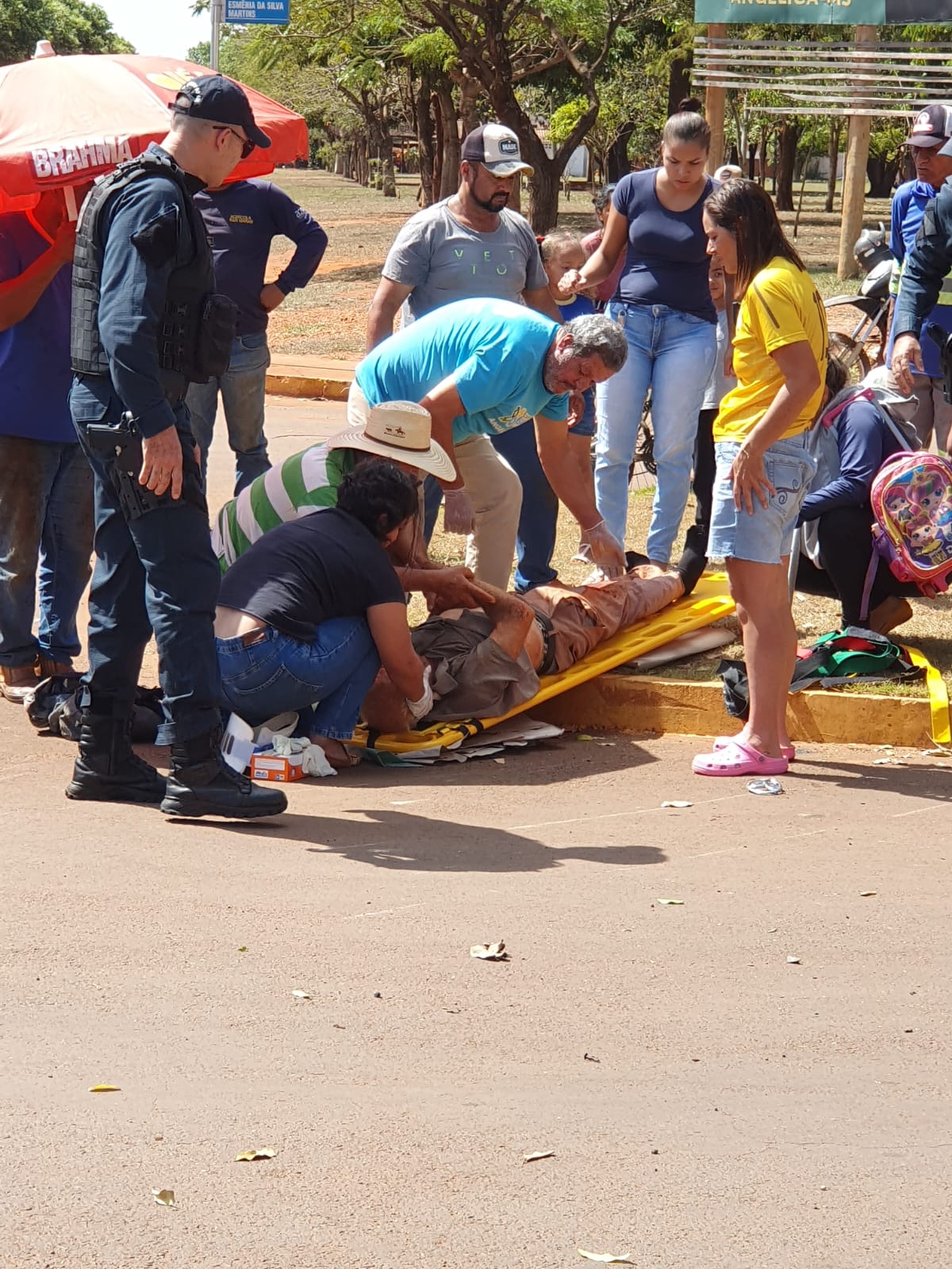 ANGÉLICA: após colisão de moto, idoso é transferido para Dourados para realização de cirurgia