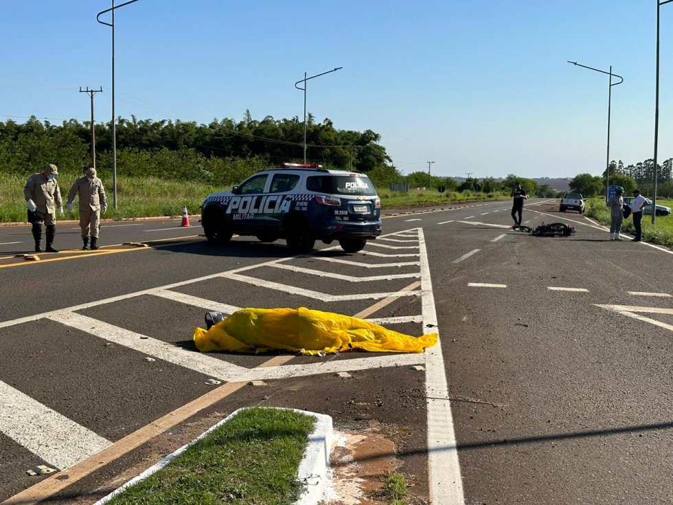 NOVA ANDRADINA: Motociclista morre após colisão com picape na BR-376.