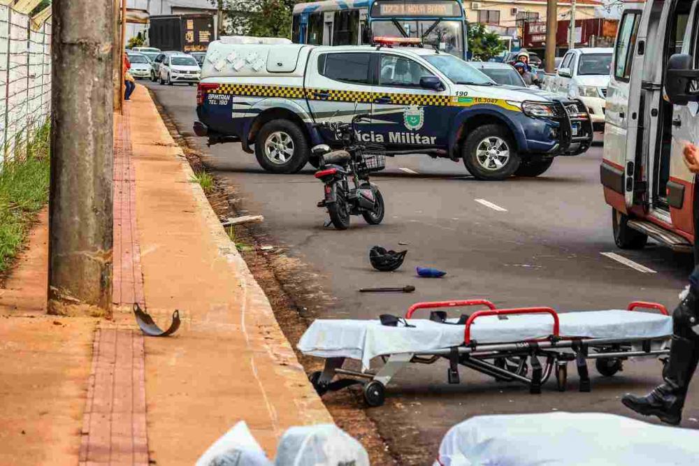 Motociclista morre em segundo acidente envolvendo bicicleta elétrica em 13 dias em Campo Grande