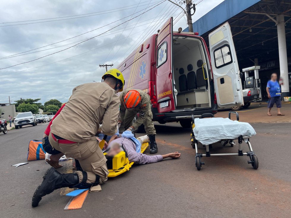 IVINHEMA: Acidente deixa motociclista ferido no Bairro Guiray