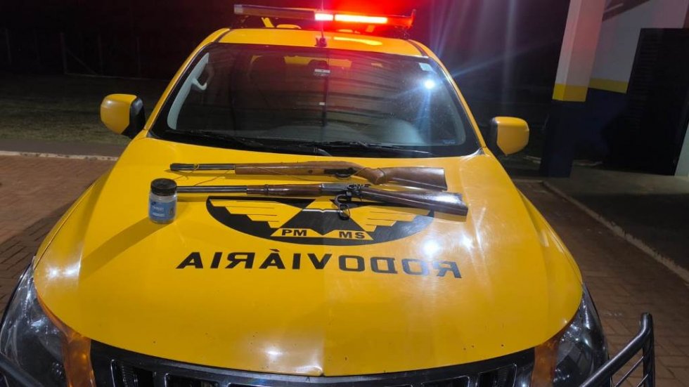 ANGÉLICA: Durante fiscalização, PMR apreende armas e munições