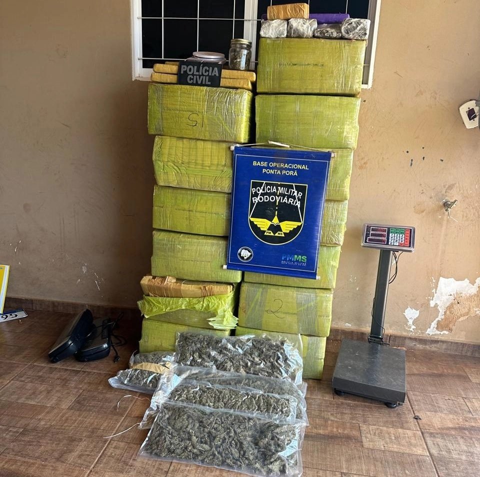 Ação conjunta apreende quase meia tonelada de drogas em Ponta Porã