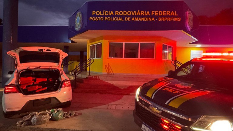 IVINHEMA: PRF apreende mais de 170 kg de maconha