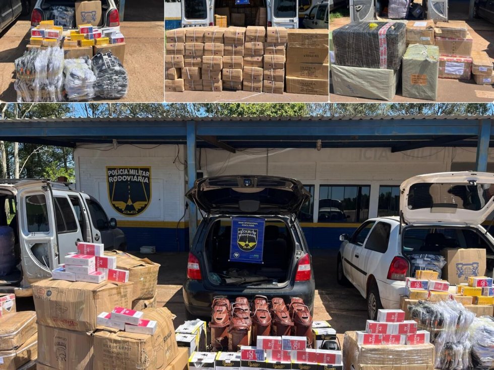 Três veículos com mercadorias contrabandeadas são apreendidos