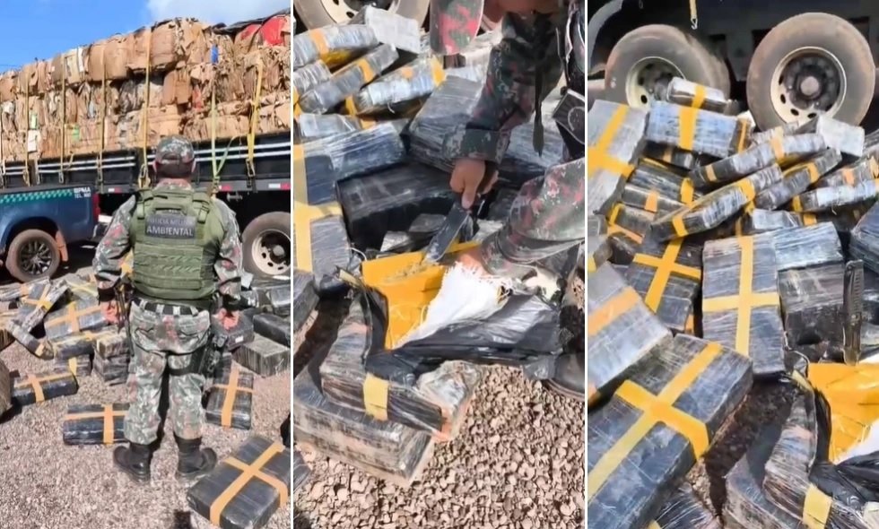 PMA apreende 1,7 tonelada de maconha em carreta de recicláveis em Mundo Novo