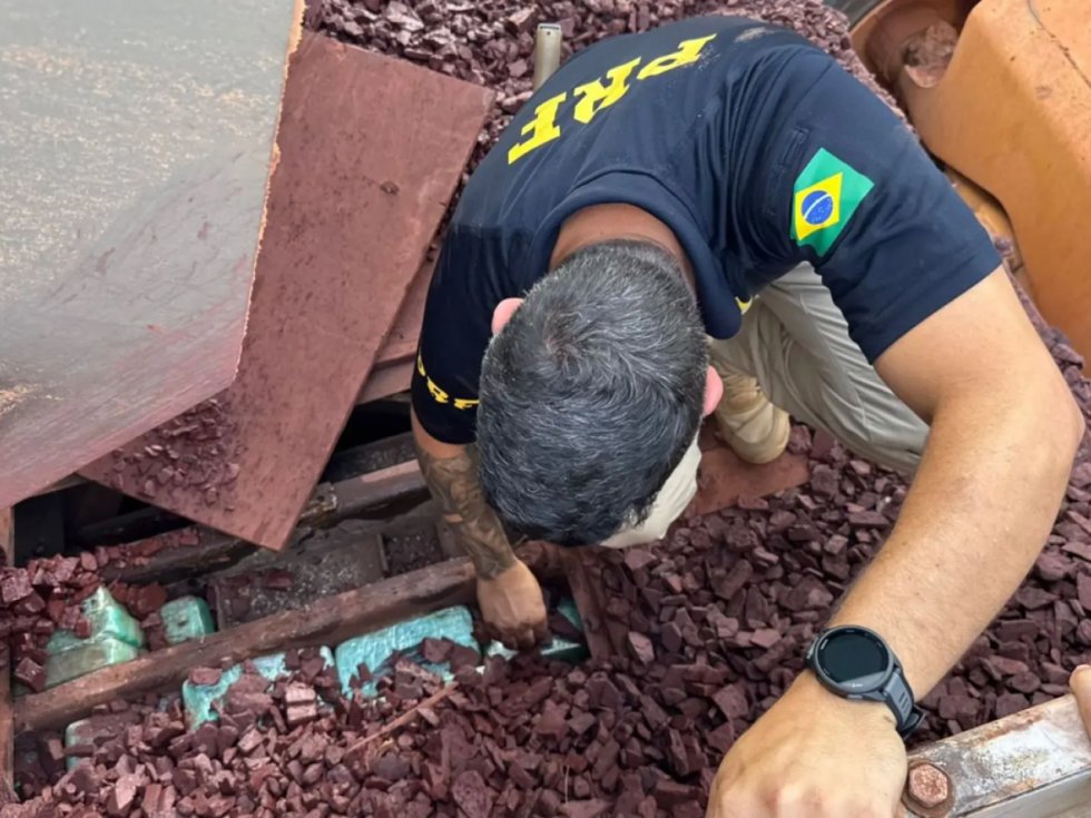 Cães farejadores encontram 208 quilos de cocaína em carga de minério