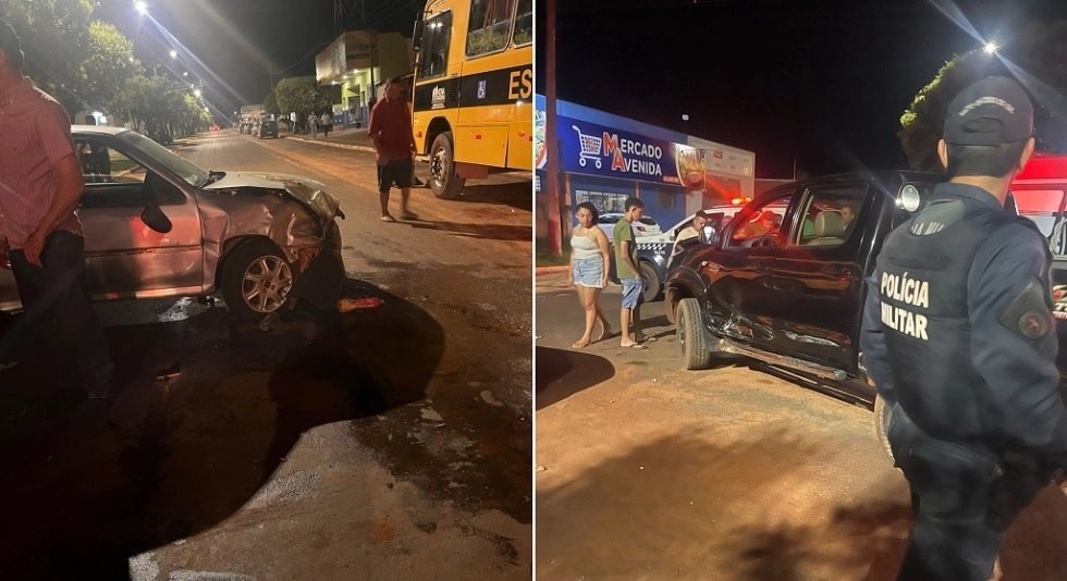 Colisão entre Gol e caminhonete deixa três com escoriações leves em Nova Casa Verde