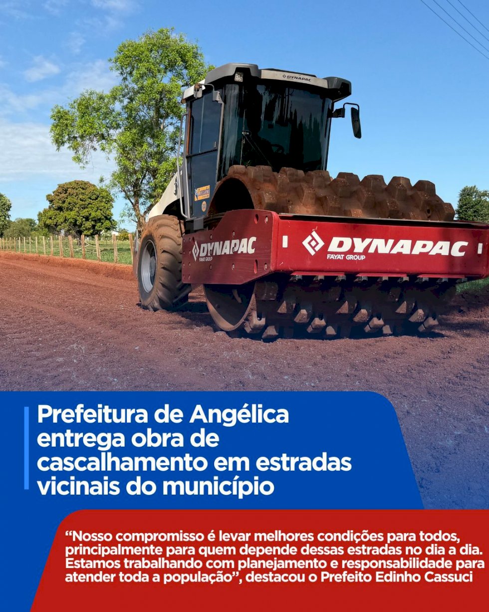 Prefeitura de Angélica conclui importante obra de cascalhamento em estradas rurais