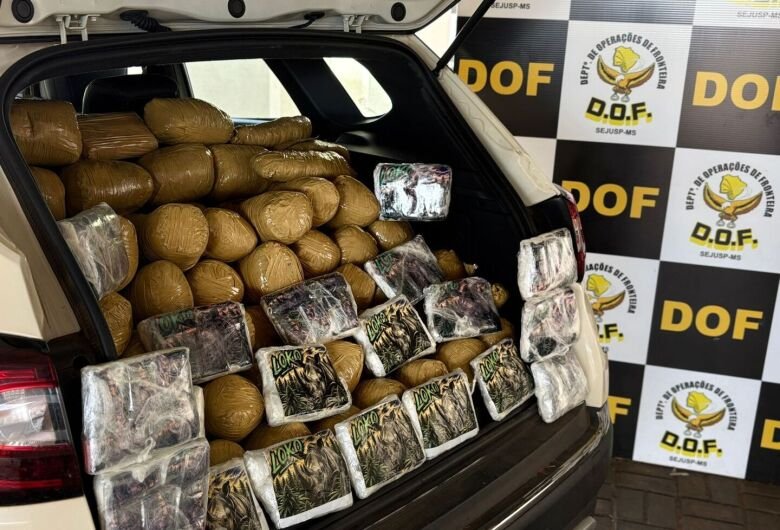 Homem é preso com R$ 1,5 milhão em drogas e carro furtado em Dourados