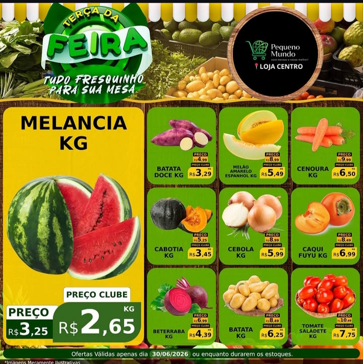 Mercado Pequeno Mundo realiza Terça Verde com ofertas imperdíveis no hortifrúti