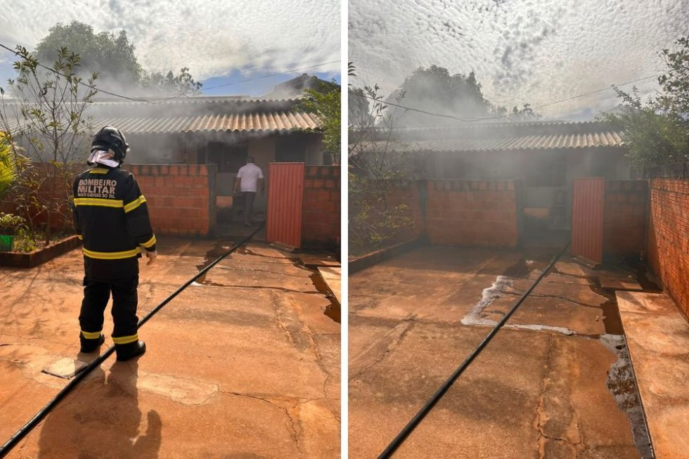 IVINHEMA: Incêndio em edícula mobiliza Corpo de Bombeiros no bairro Itapoã