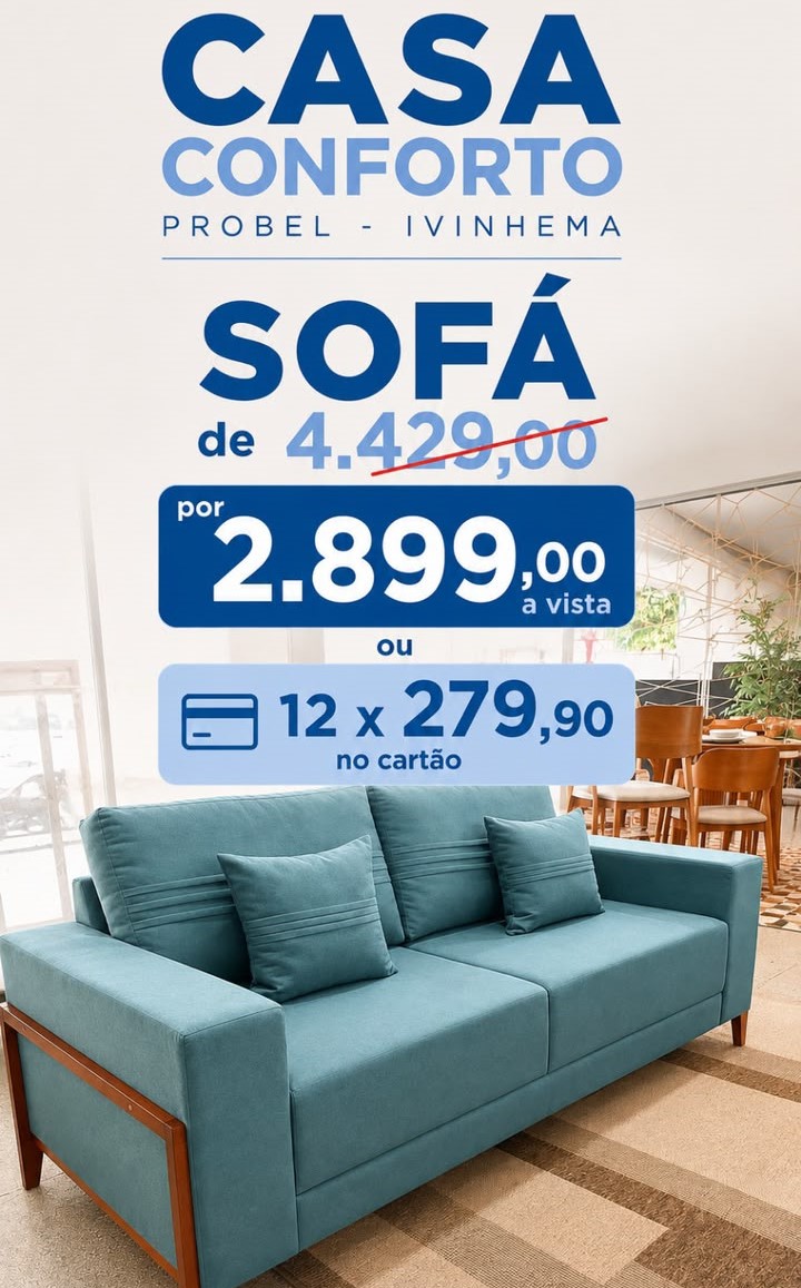 Só Colchões Casa & Conforto traz sofás em promoção com preços imperdíveis