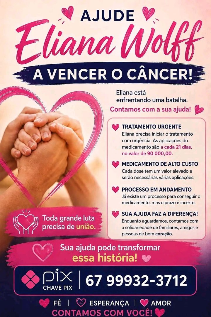 Moradora de Angélica enfrenta câncer e precisa de ajuda para custear tratamento Moradora de Angélica enfrenta câncer e precisa de ajuda para custear tratamento