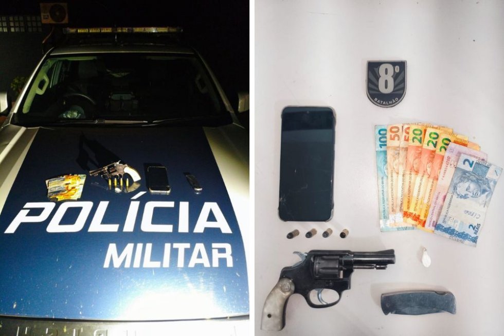 ANGÉLICA: Após ouvir possível disparo, PM aborda motocicleta e apreende revólver e cocaína