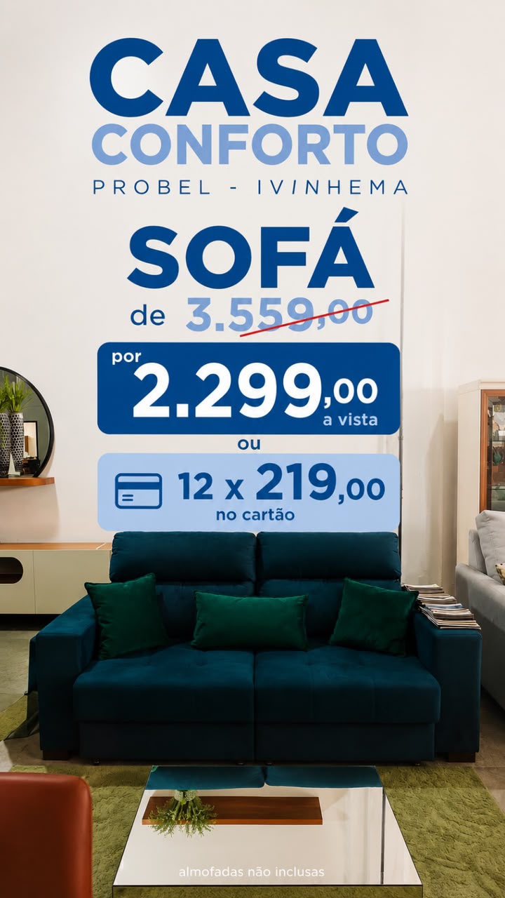 Só Colchões Casa & Conforto traz sofás em promoção com preços imperdíveis
