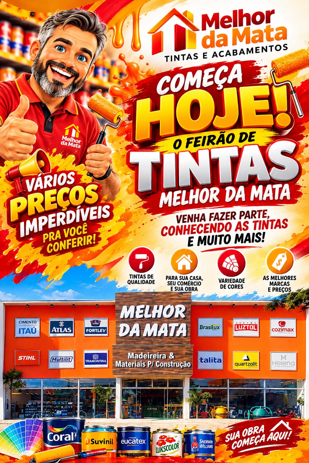  COMEÇA HOJE O 12º FEIRÃO DE TINTAS MELHOR DA MATA!